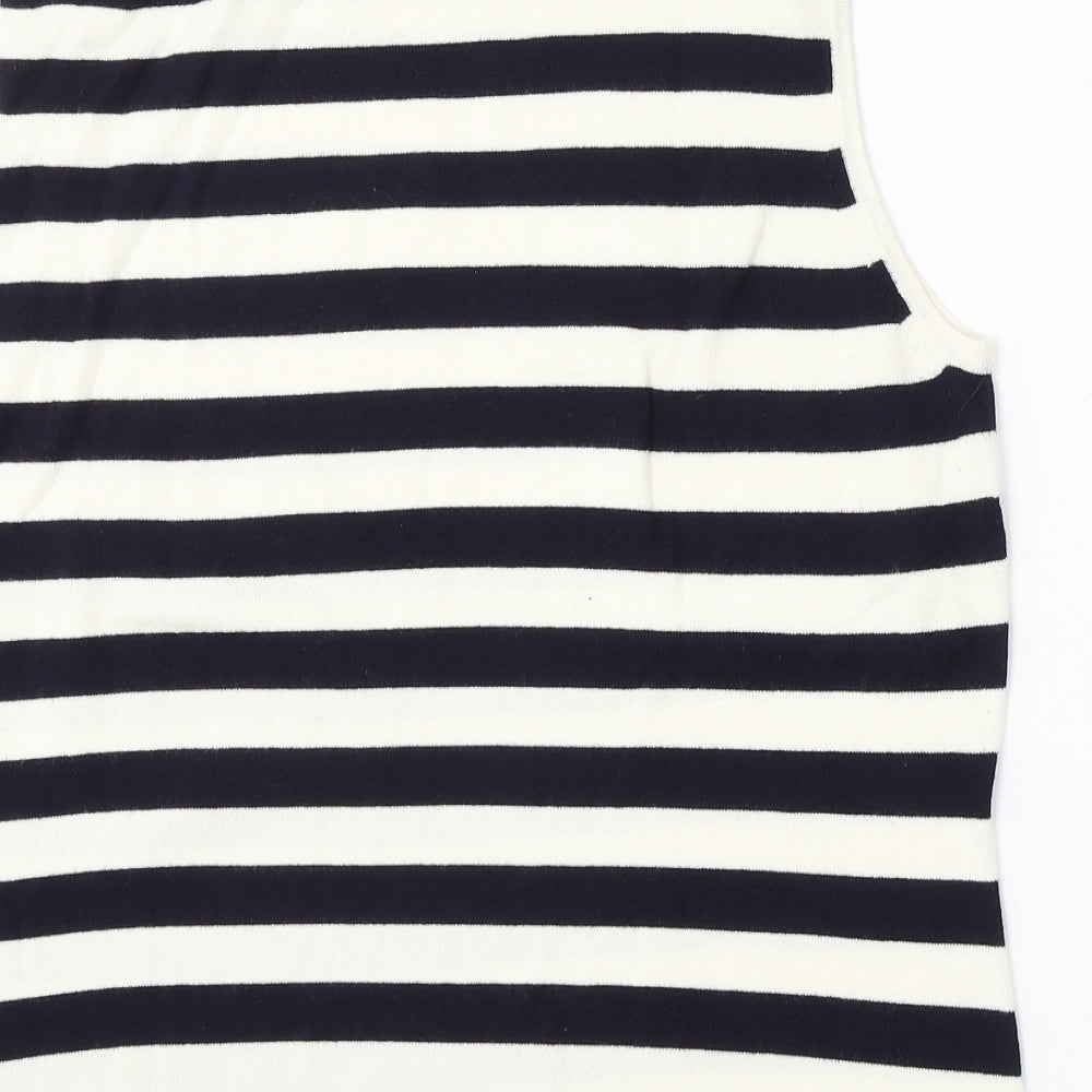 Marks and Spencer Womens Multicoloured Round Neck Striped Viscose Vest Jumper Size 20