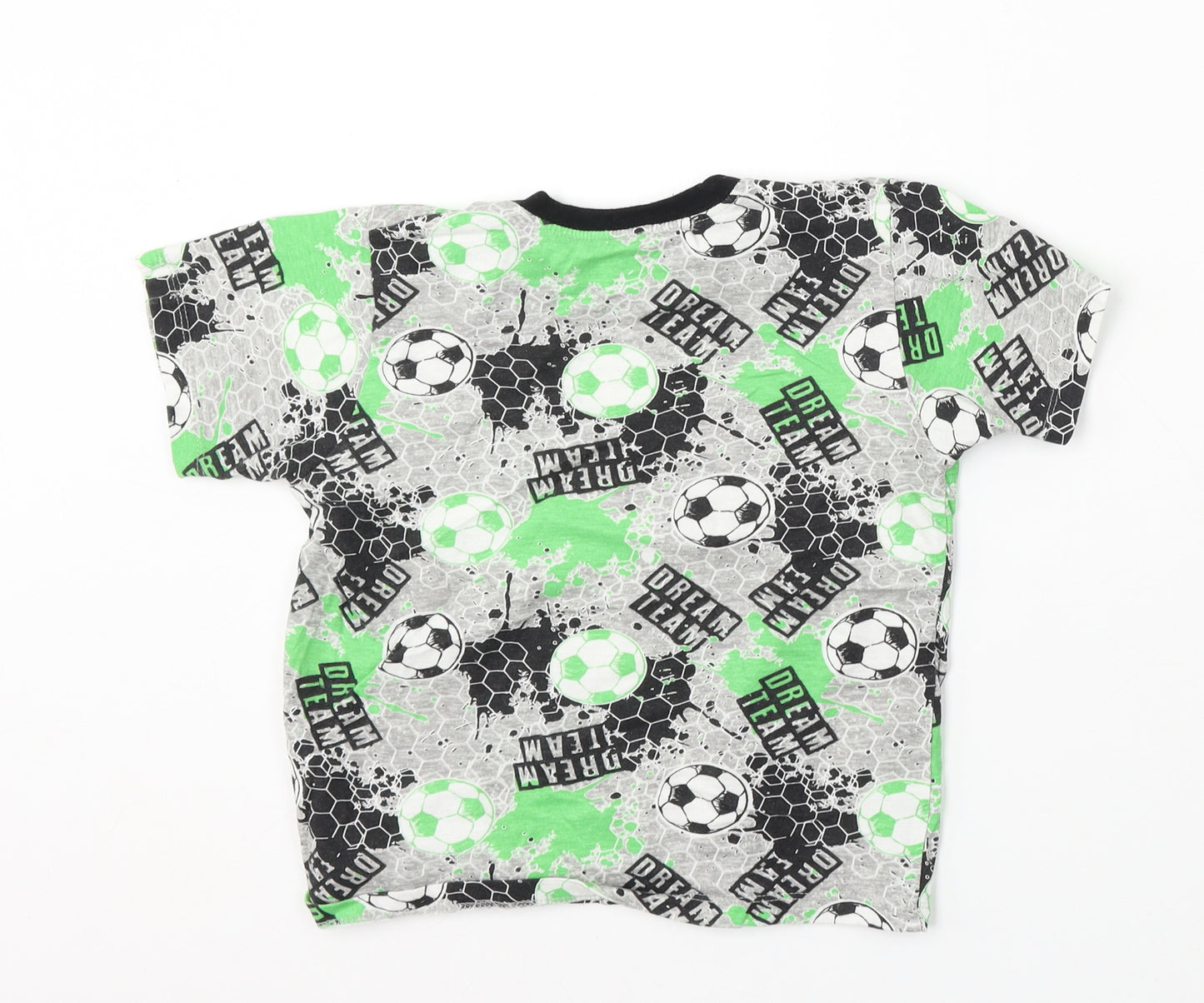 Kids Boys Multicoloured Geometric Cotton Basic T-Shirt Size 9-10 Years Round Neck - football