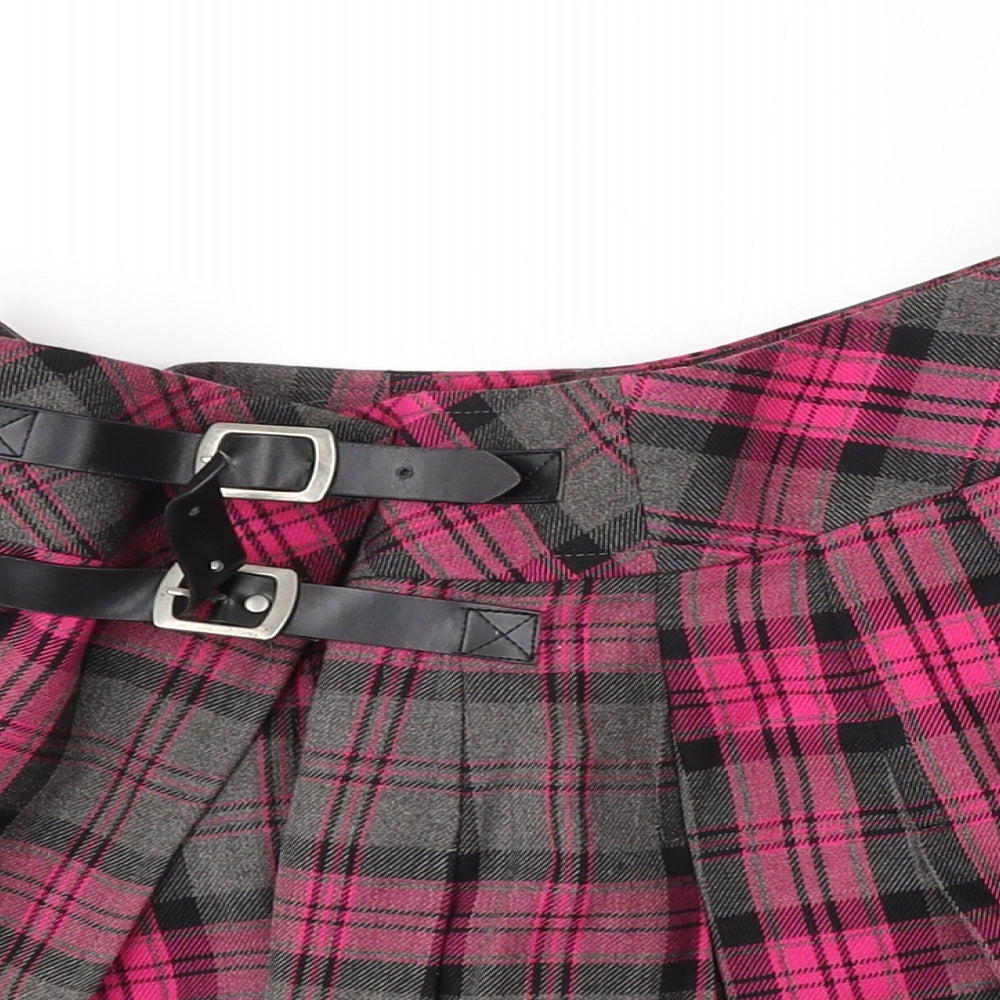 Atmosphere Womens Multicoloured Plaid Polyester Skater Skirt Size 12