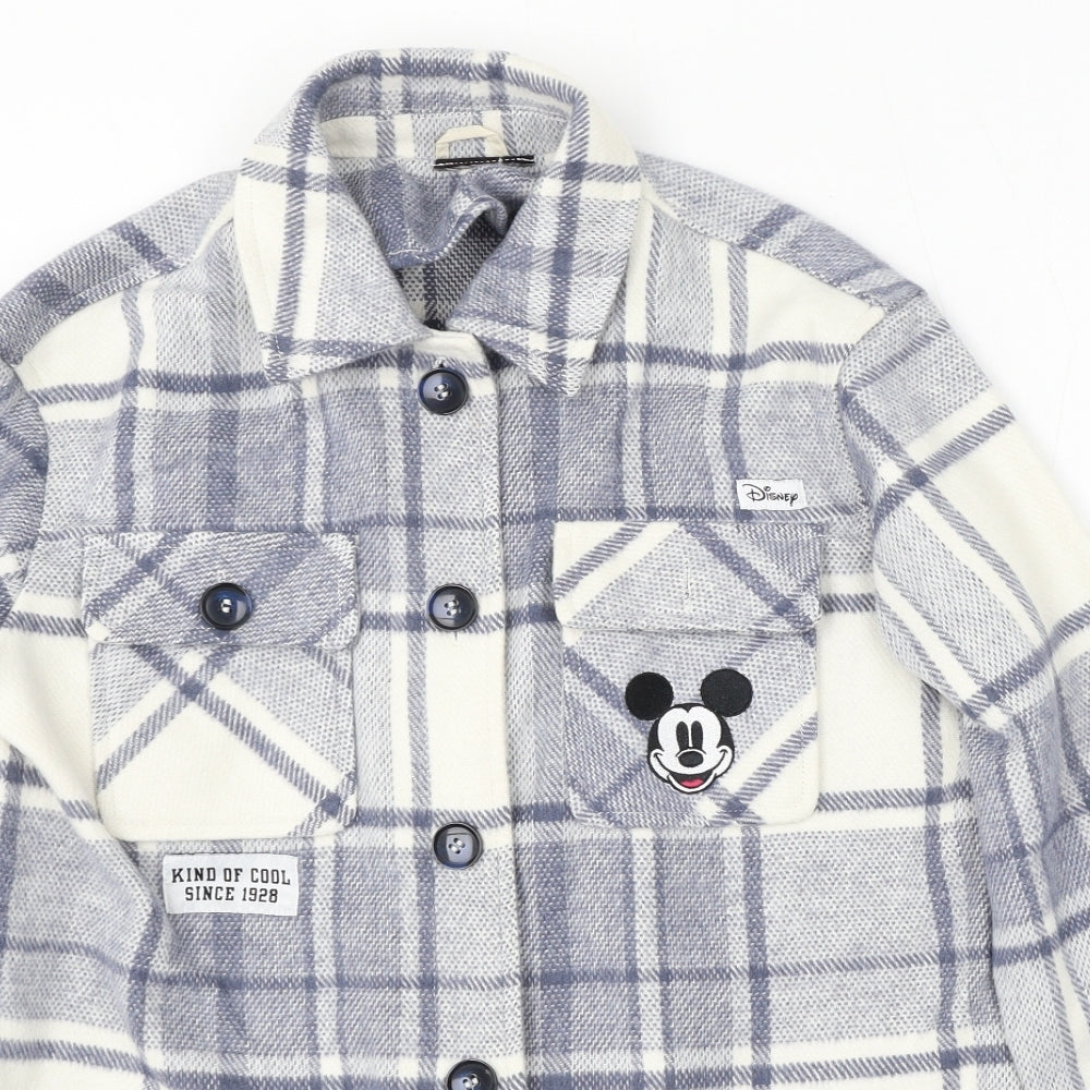 Disney Boys Multicoloured Plaid Jacket Size 12-13 Years Button - mickey mouse