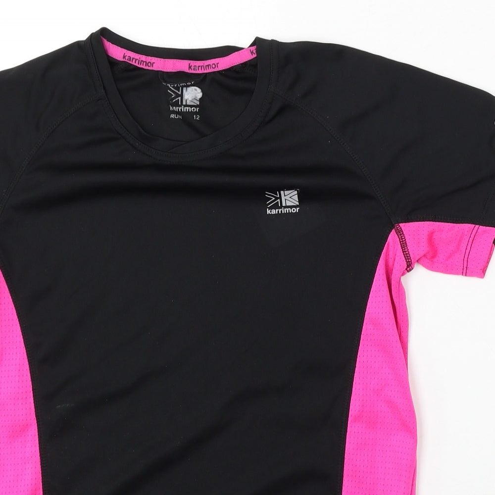 Karrimor Womens Black Polyester Basic T-Shirt Size 12 Round Neck