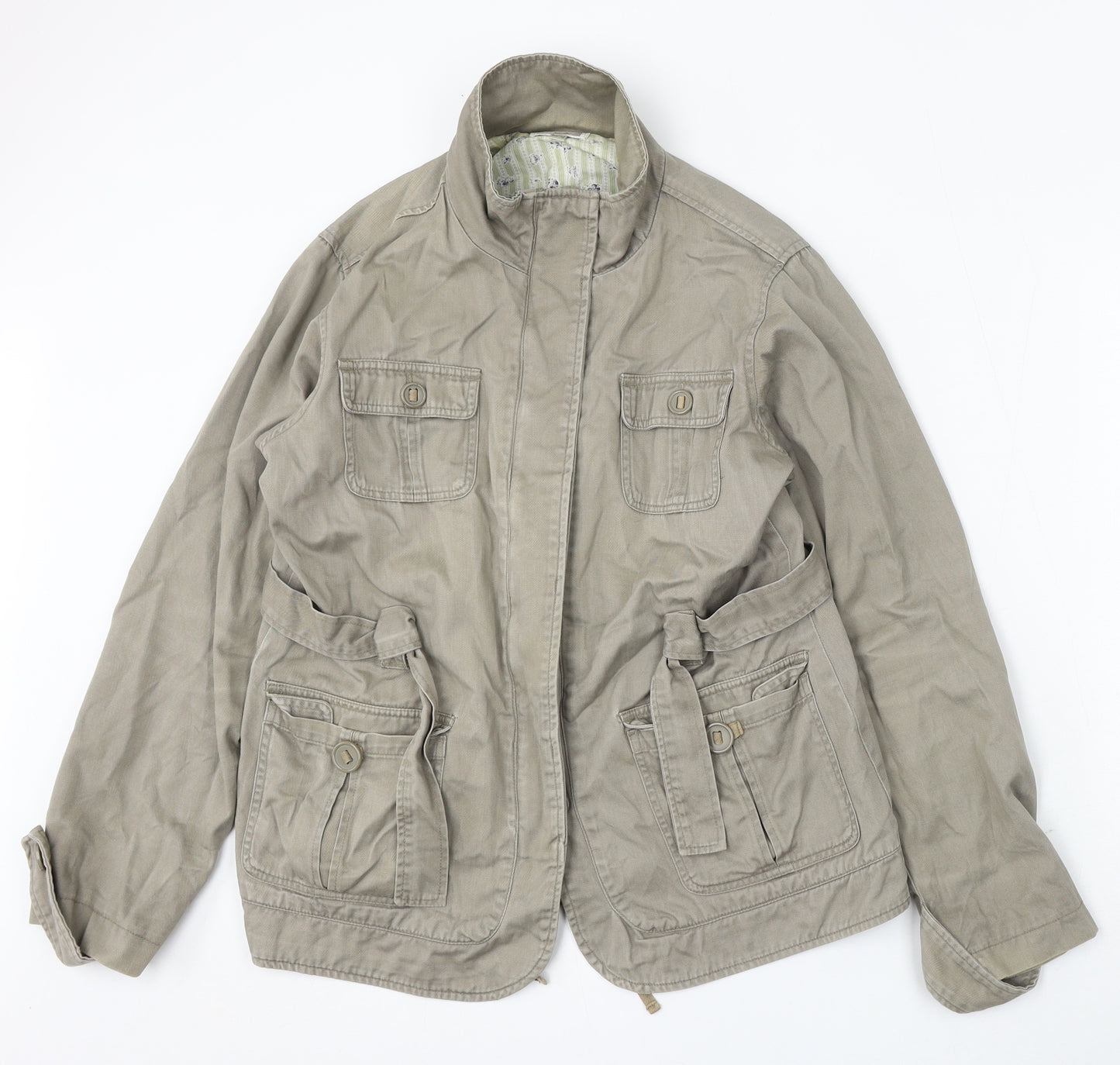 Etam Womens Green Jacket Size 14 Zip