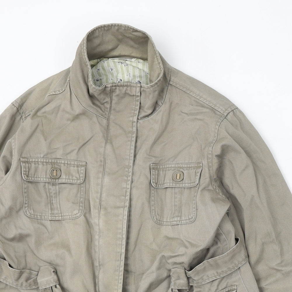 Etam Womens Green Jacket Size 14 Zip