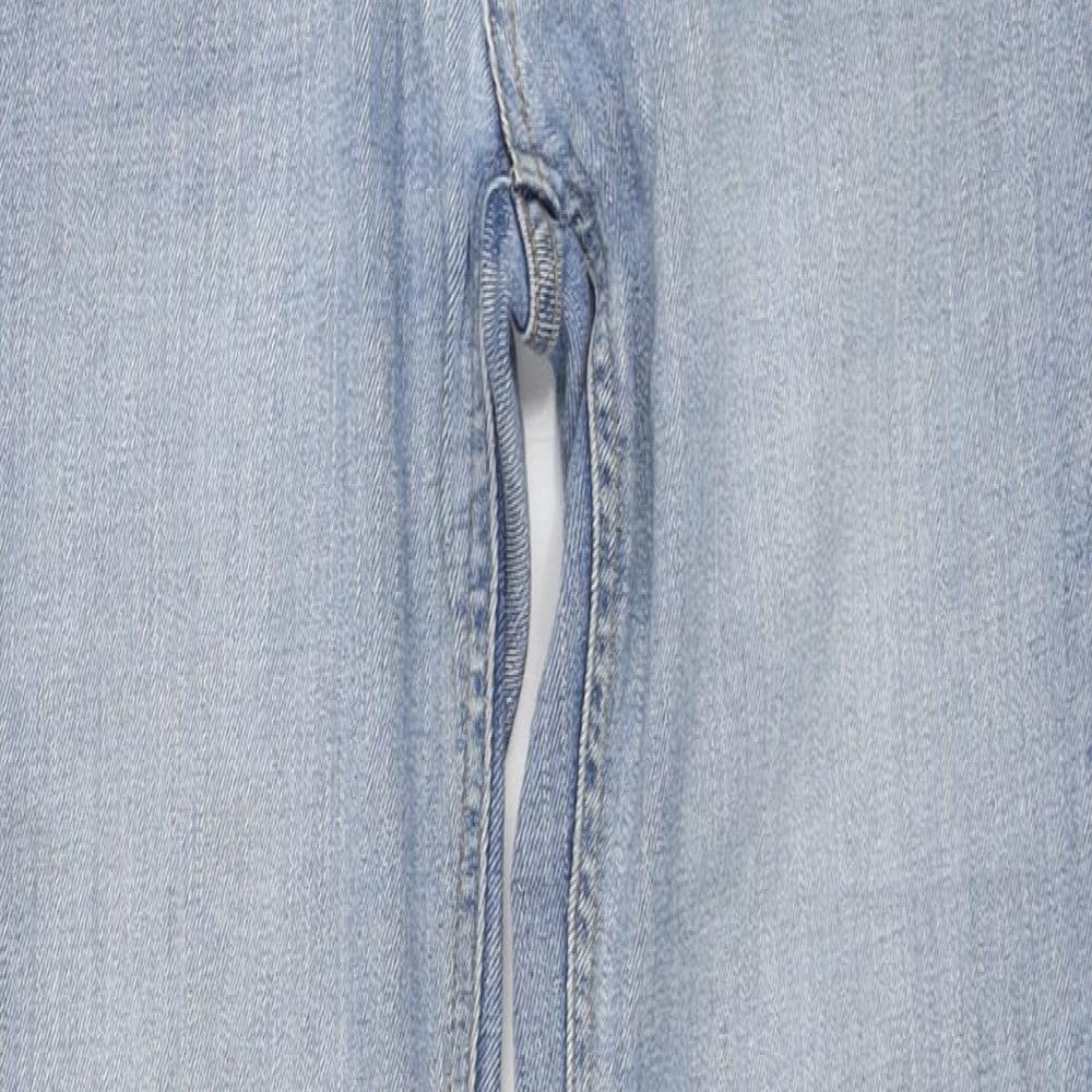F&F Womens Blue Cotton Straight Jeans Size 10 L28 in Regular