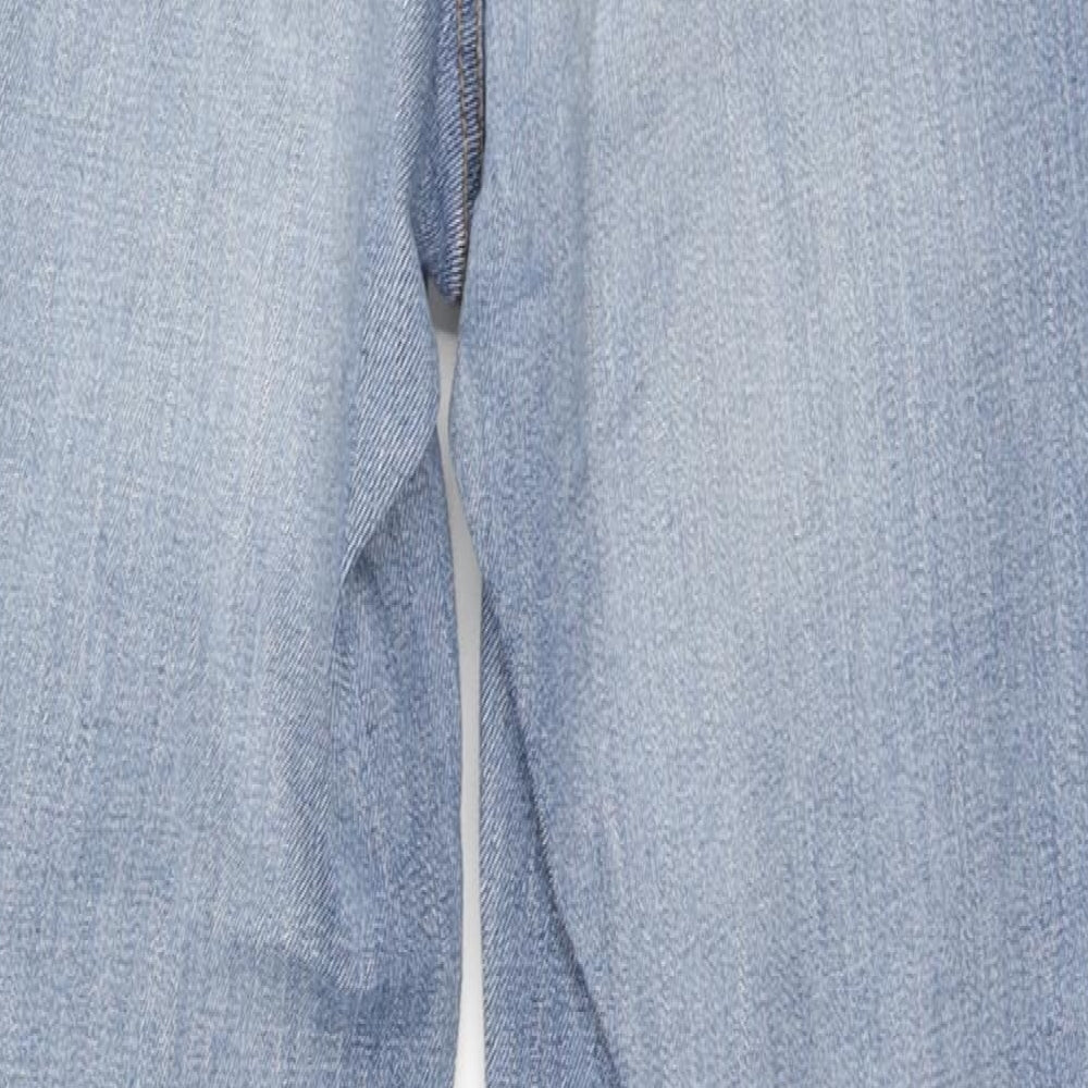F&F Womens Blue Cotton Straight Jeans Size 10 L28 in Regular
