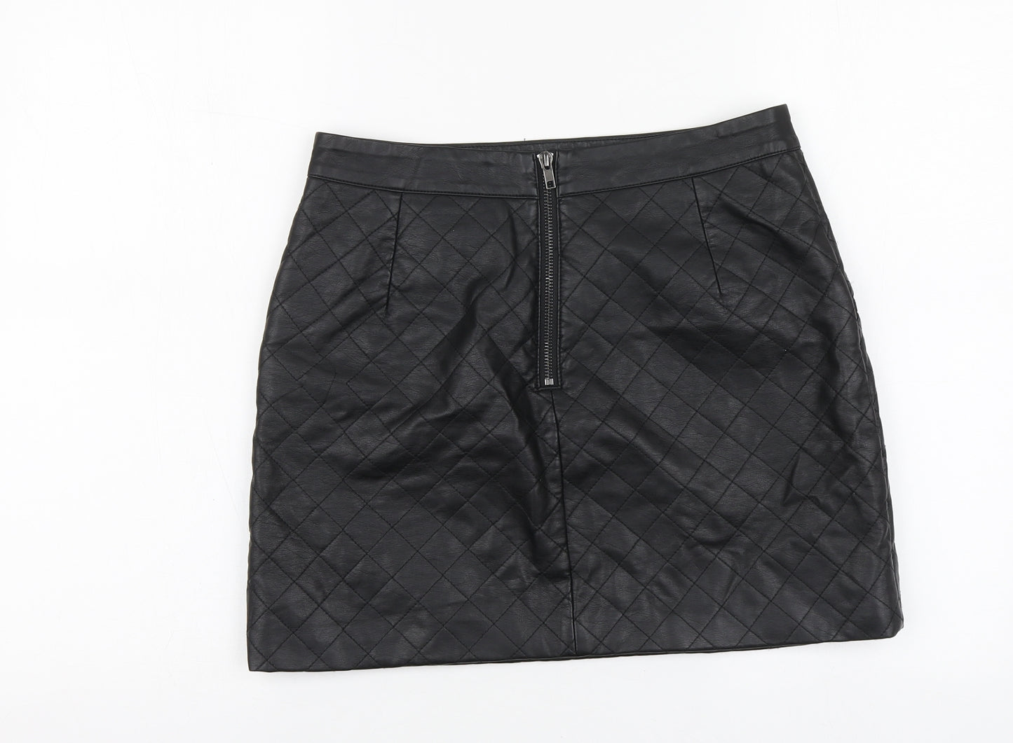 By Very Womens Black Polyurethane Mini Skirt Size 10