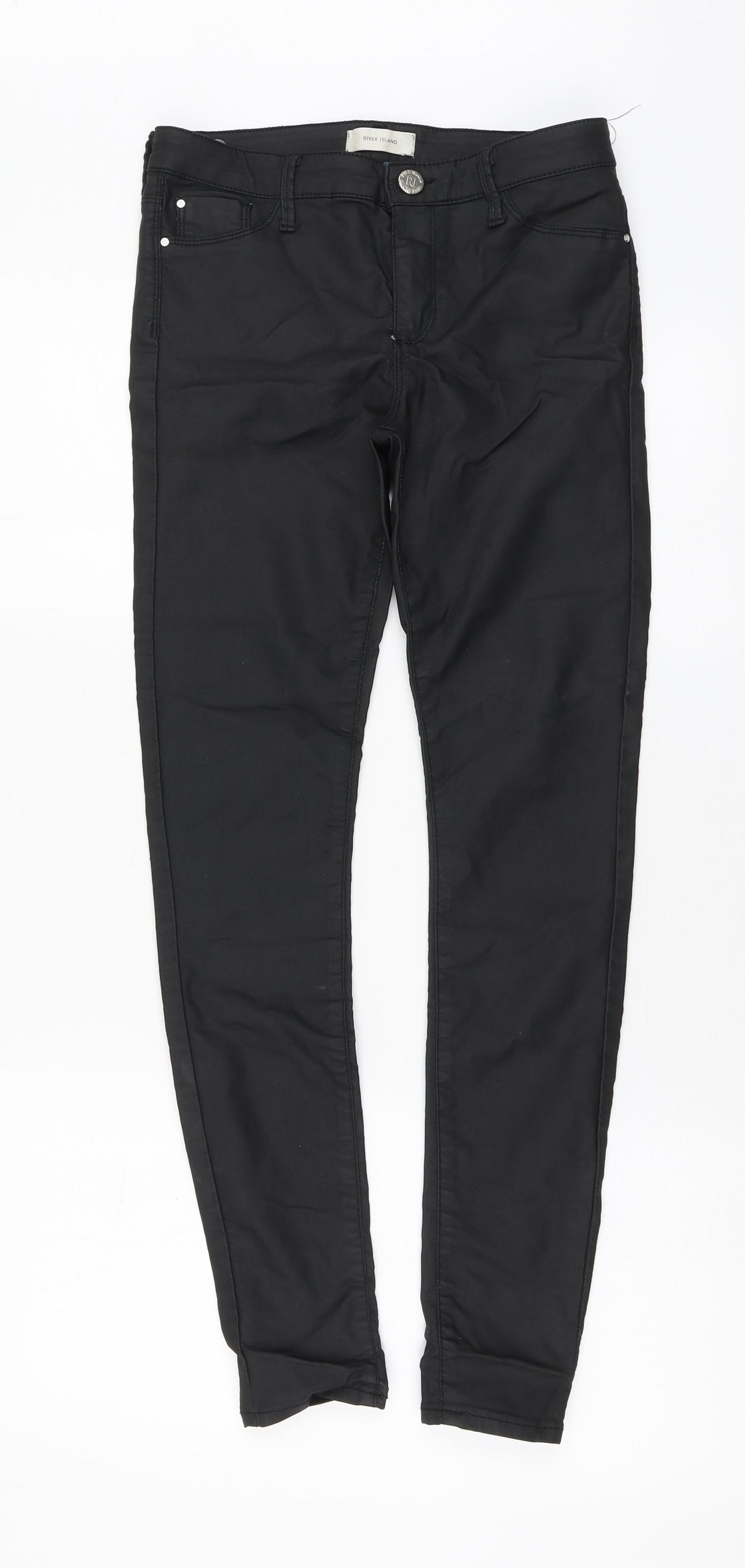 River Island Womens Black Cotton Jegging Leggings Size 8 L27 in