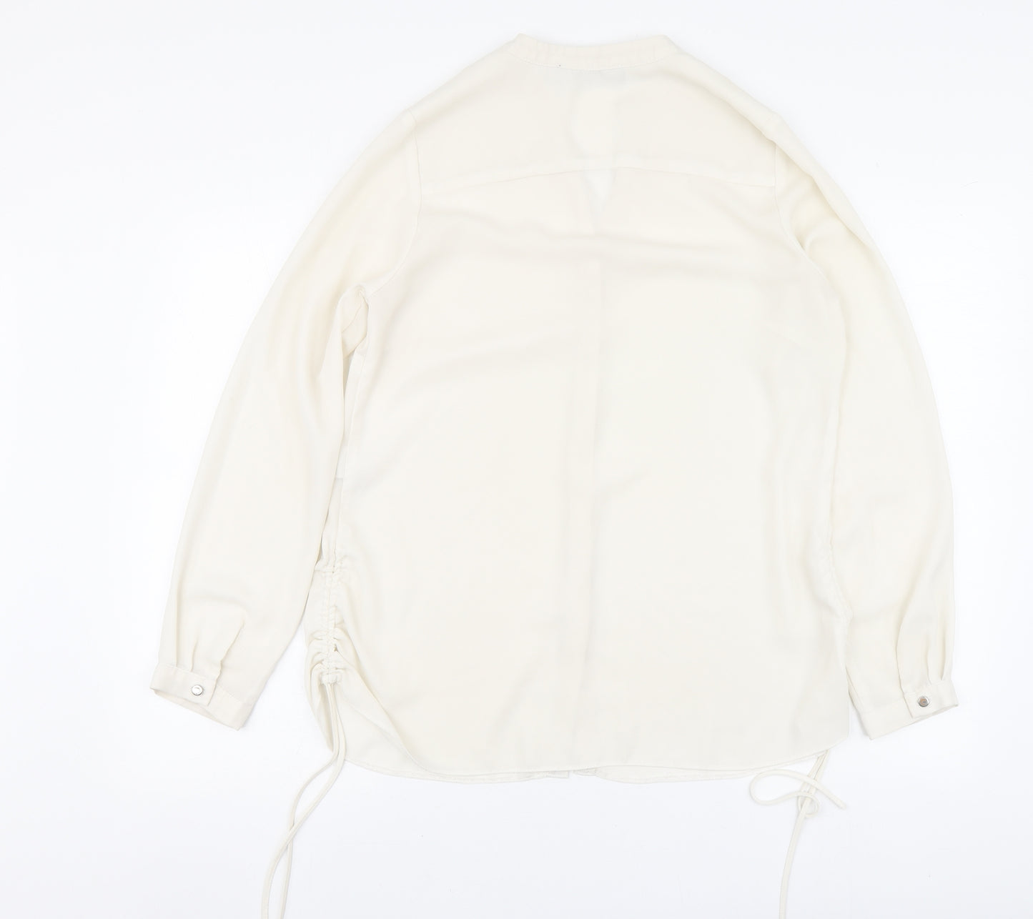 Coercion Womens Beige Polyester Basic Blouse Size S V-Neck