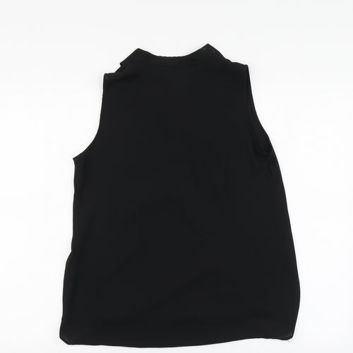 Paraphrase Womens Black Polyester Basic Blouse Size S V-Neck