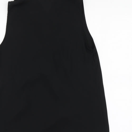 Paraphrase Womens Black Polyester Basic Blouse Size S V-Neck