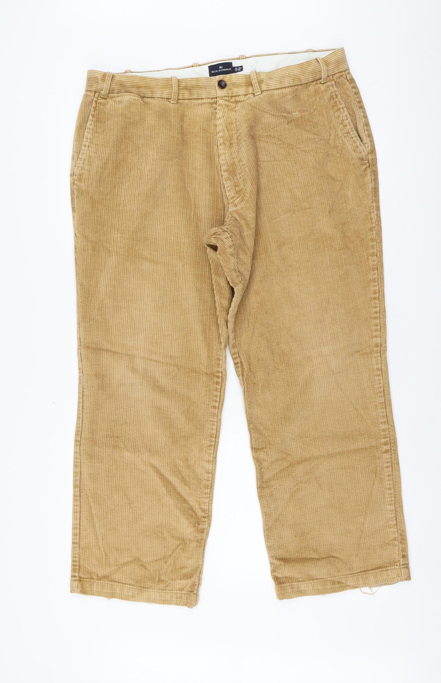 Blue Harbour Mens Beige Cotton Trousers Size 40 L27 in Regular