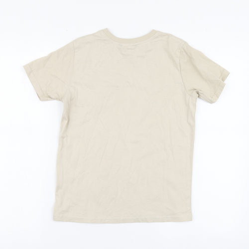 George Boys Beige Cotton Basic Polo Size 9-10 Years Round Neck