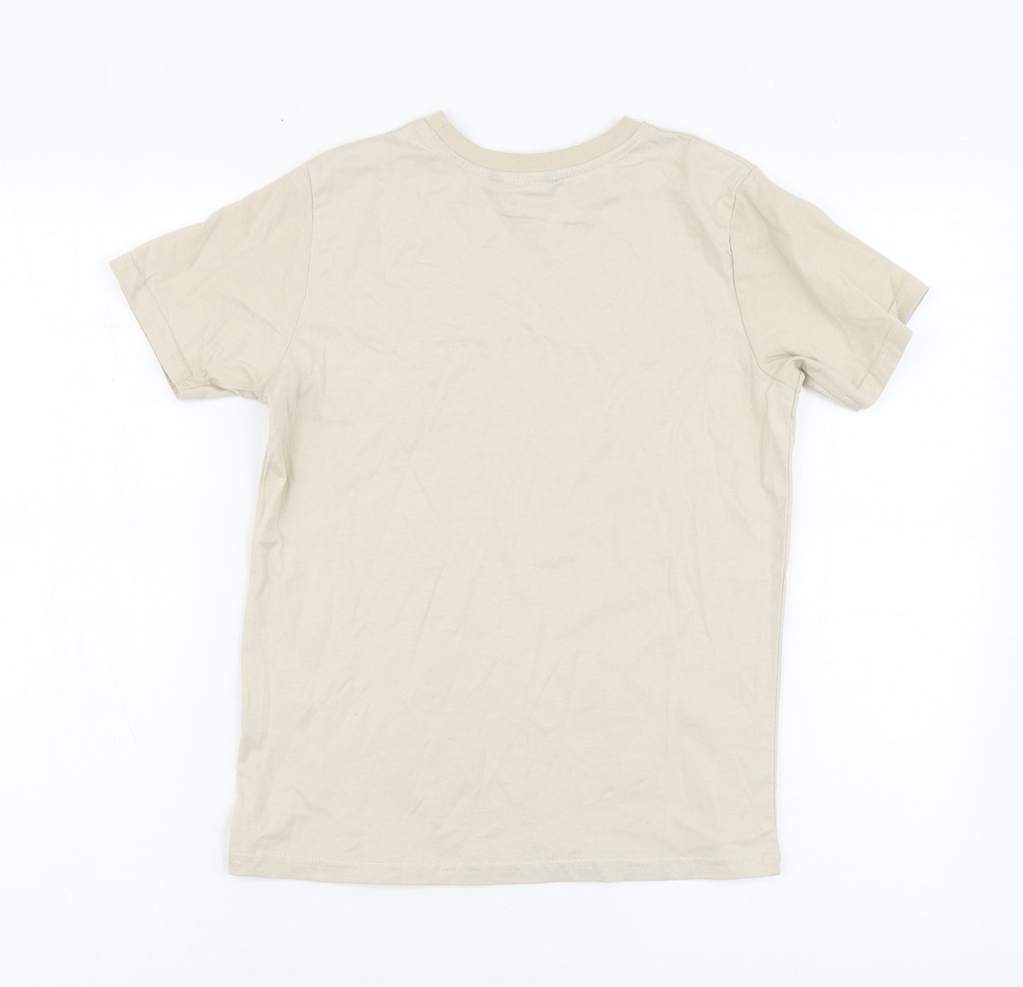 George Boys Beige Cotton Basic Polo Size 9-10 Years Round Neck