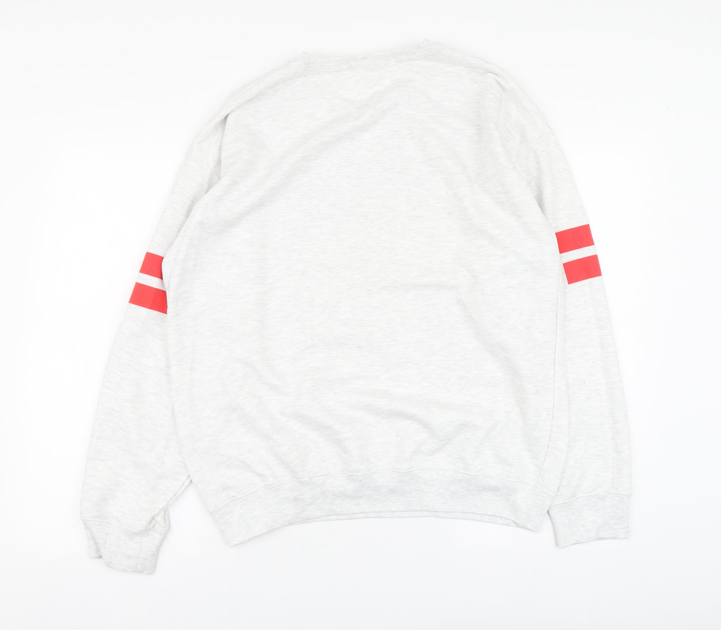 River Island Womens Grey Geometric Cotton Pullover Hoodie Size M