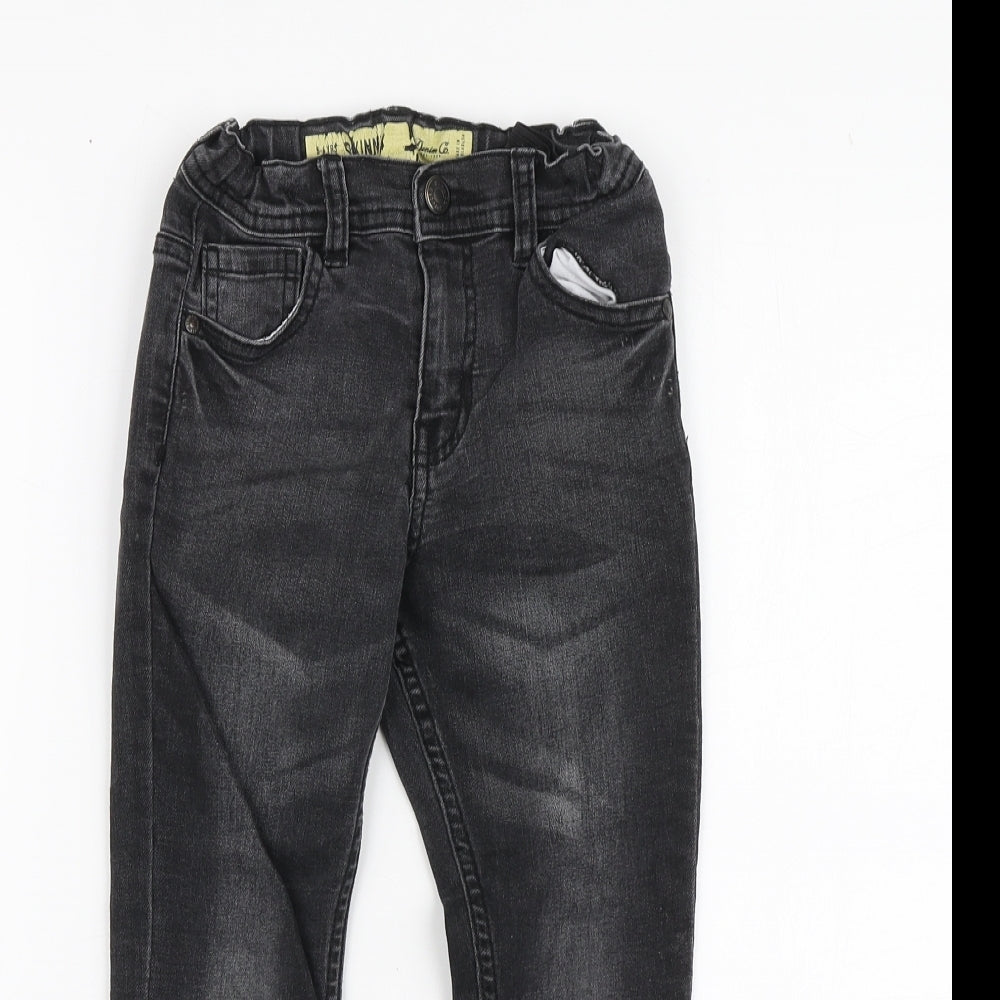 Denim.Co Boys Black Cotton Skinny Jeans Size 5-6 Years Regular