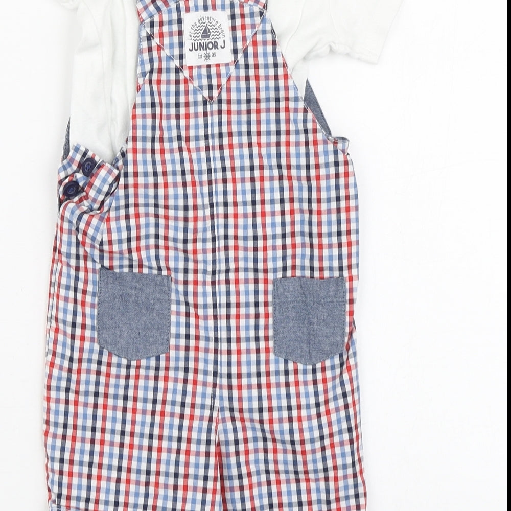 Jasper Conran Baby Multicoloured Check Cotton Dungaree One-Piece Size 3-6 Months