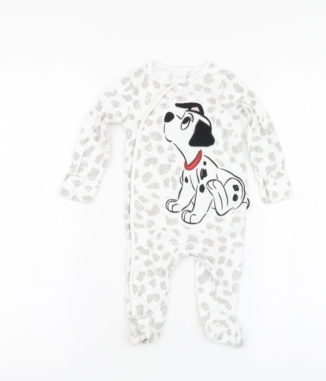 Disney Baby White Geometric Cotton Babygrow One-Piece Size 3-6 Months - 101 Dalmatians