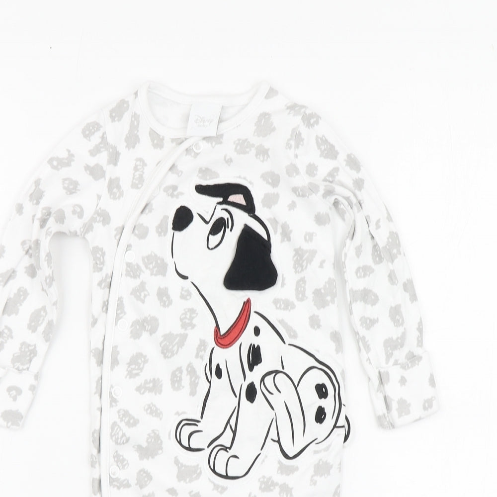 Disney Baby White Geometric Cotton Babygrow One-Piece Size 3-6 Months - 101 Dalmatians