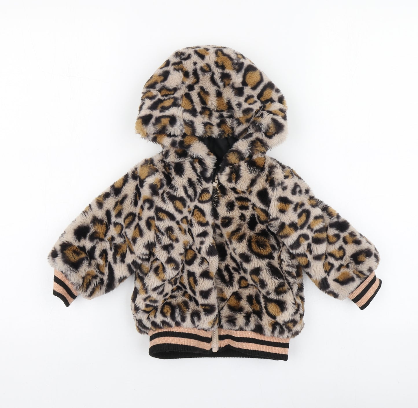 Wear WithLove Girls Brown Animal Print Jacket Size 12-18 Months