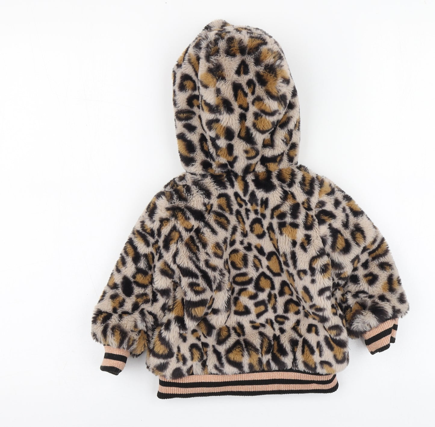 Wear WithLove Girls Brown Animal Print Jacket Size 12-18 Months
