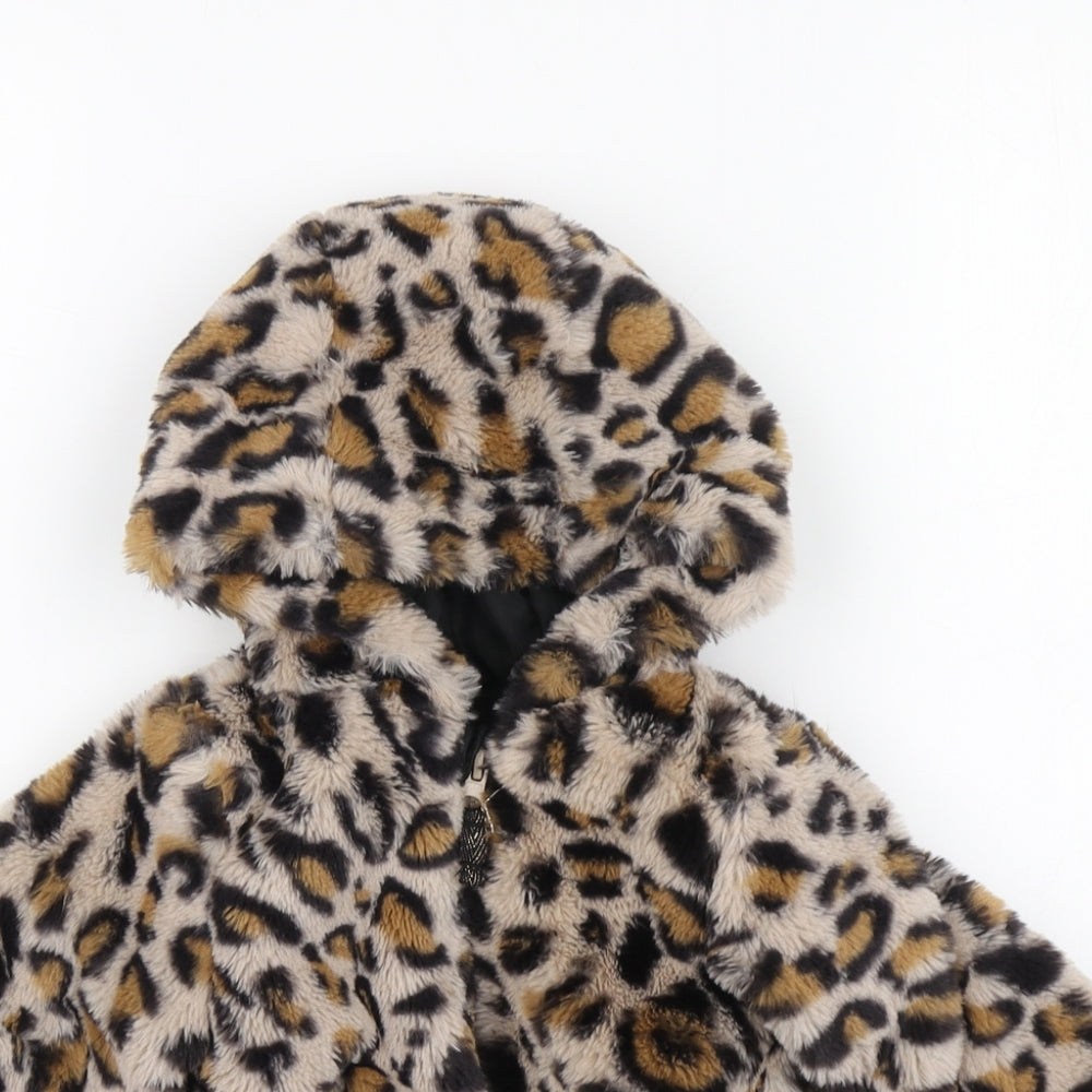 Wear WithLove Girls Brown Animal Print Jacket Size 12-18 Months