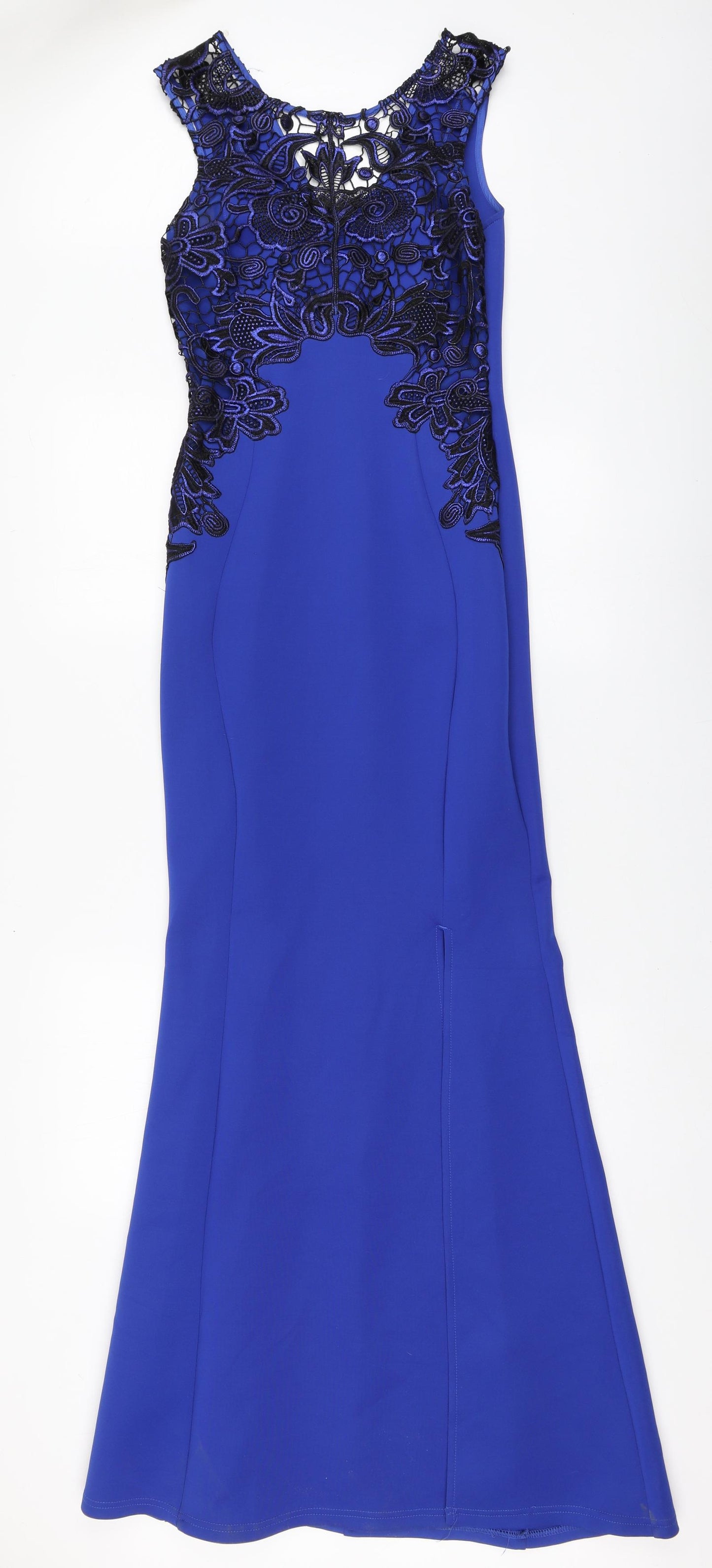 Lipsy Womens Blue Polyester A-Line Size 10 Round Neck