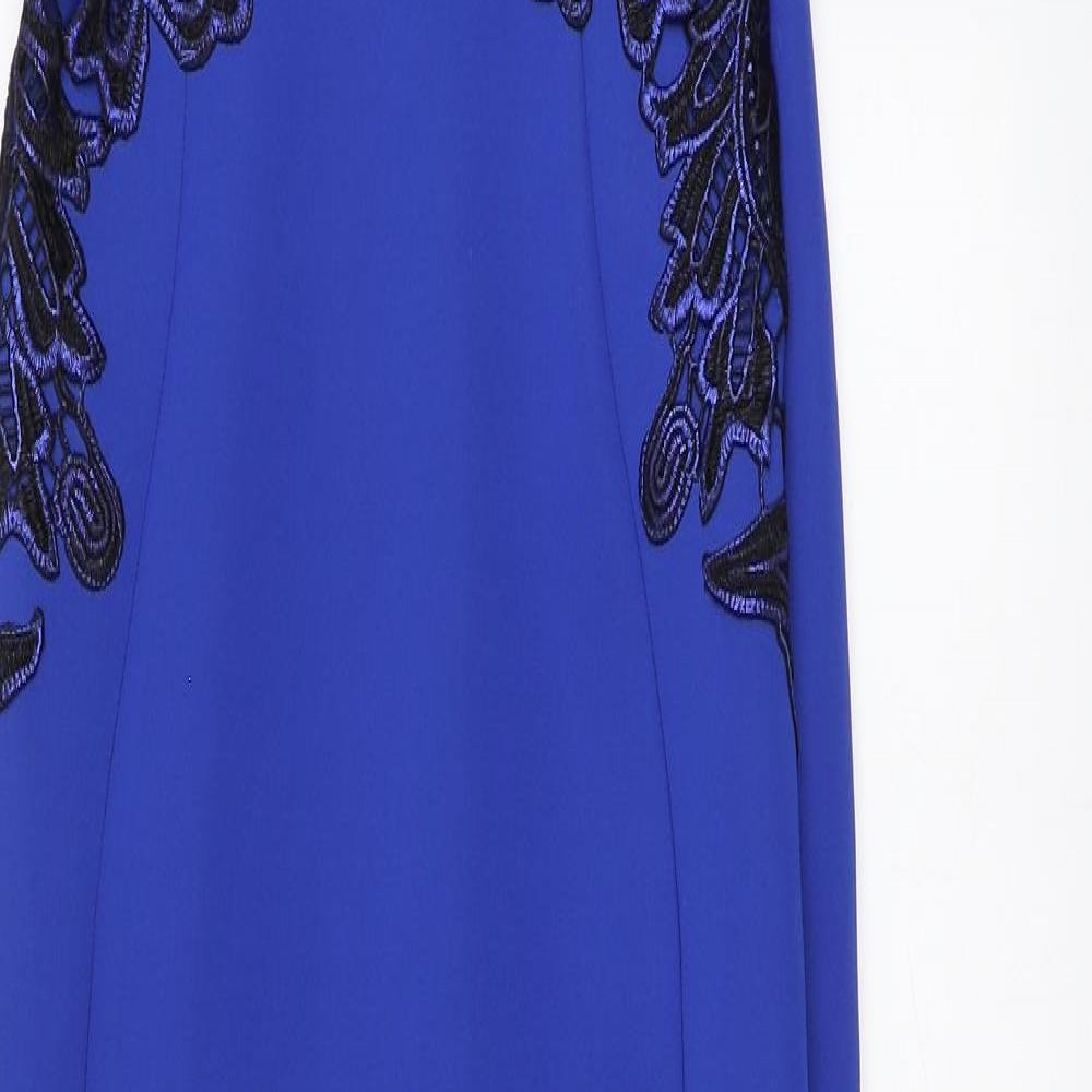 Lipsy Womens Blue Polyester A-Line Size 10 Round Neck