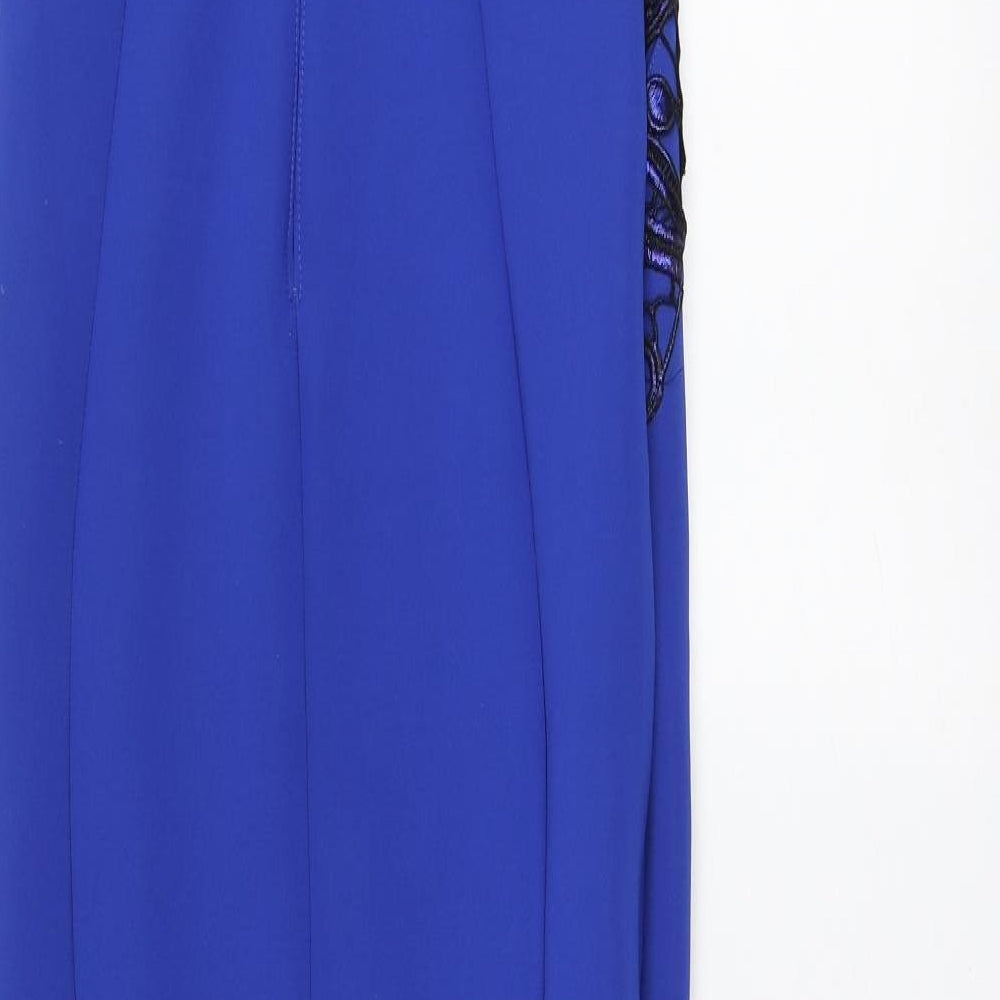 Lipsy Womens Blue Polyester A-Line Size 10 Round Neck