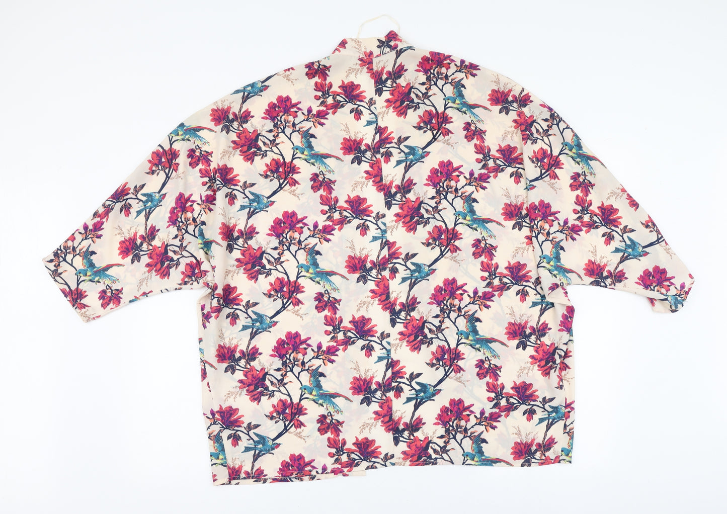 Oasis Womens Multicoloured Floral Polyester Basic Blouse Size 14 V-Neck - Blazer