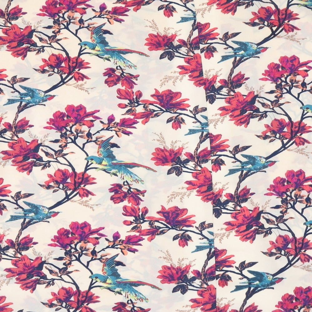 Oasis Womens Multicoloured Floral Polyester Basic Blouse Size 14 V-Neck - Blazer