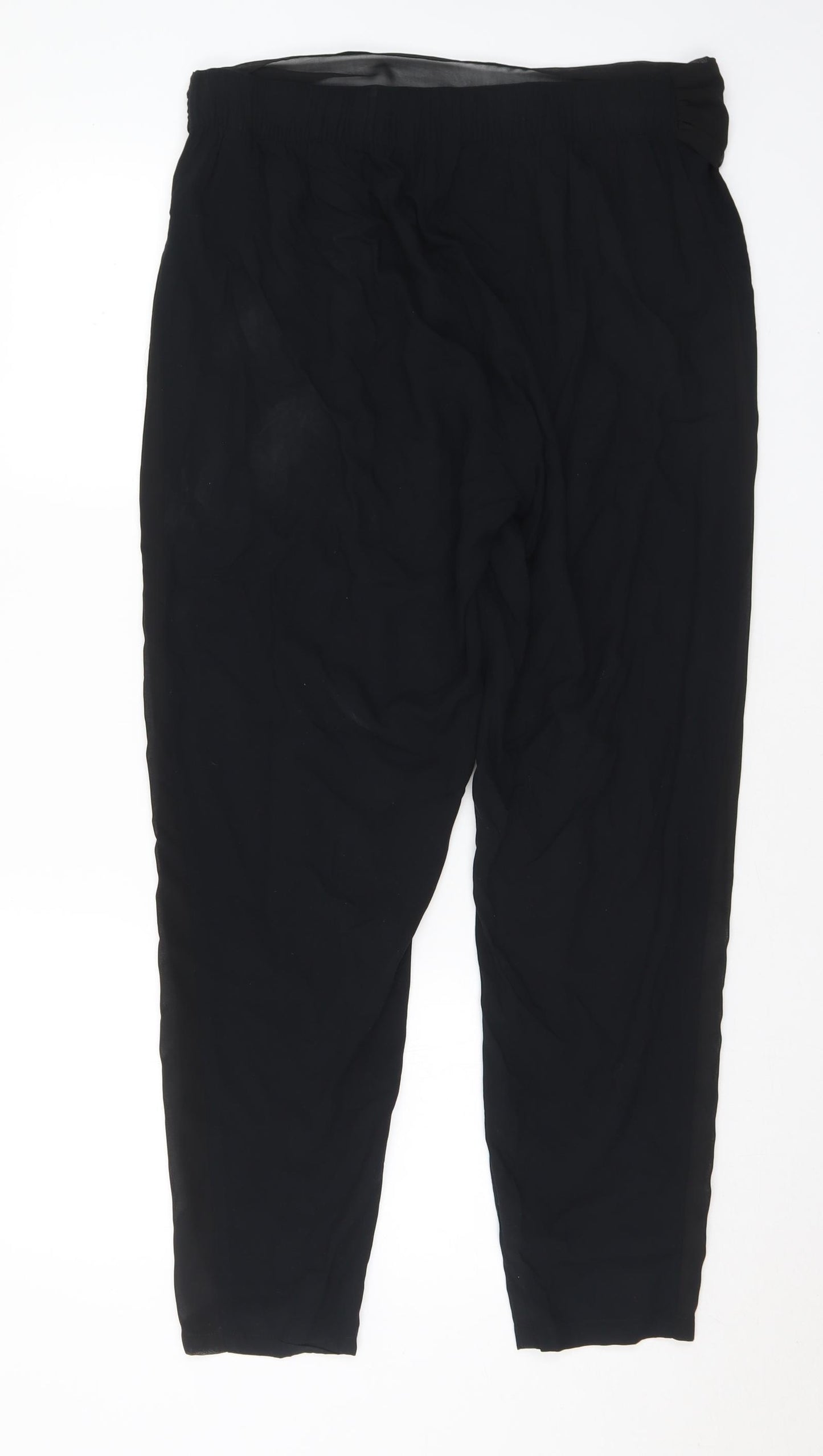 Marks and Spencer Womens Black Polyester Harem Trousers Size 14 L28 in Regular