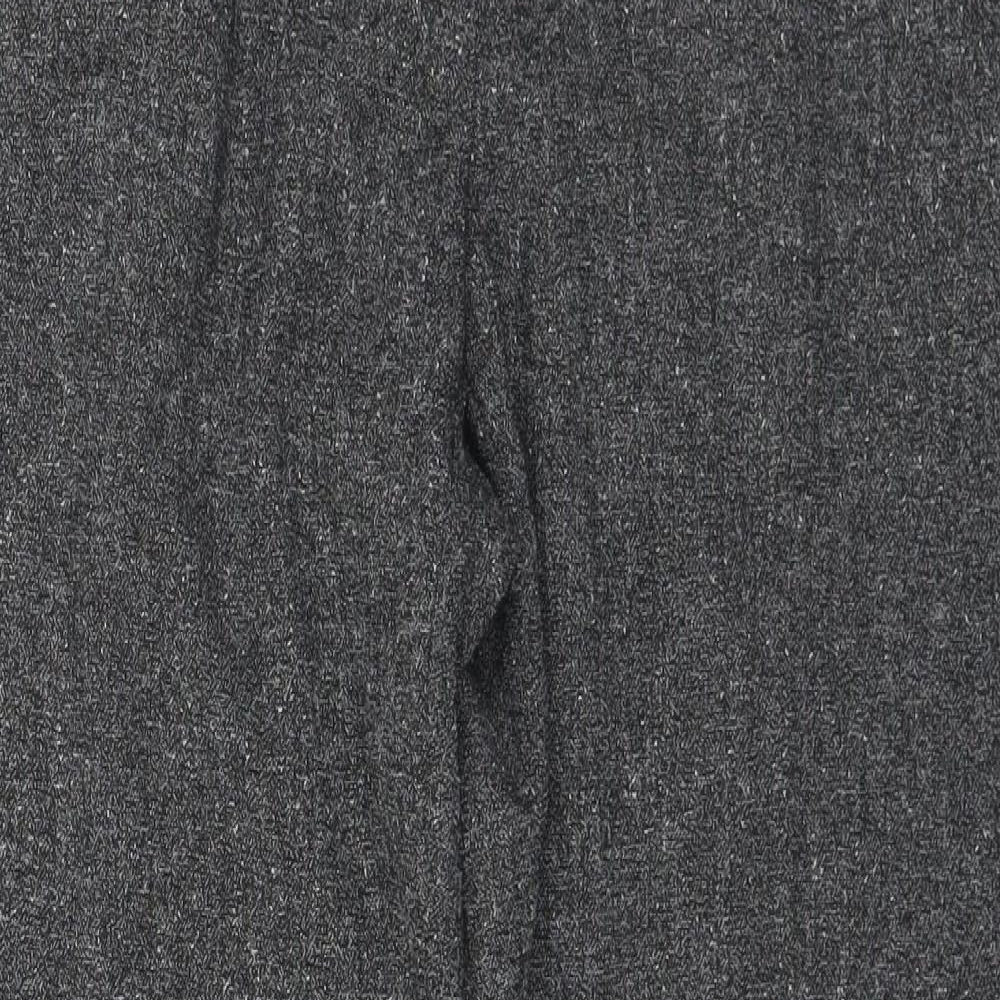M&Co Womens Grey Polyester Trousers Size 14 L30 in Regular Hook & Eye