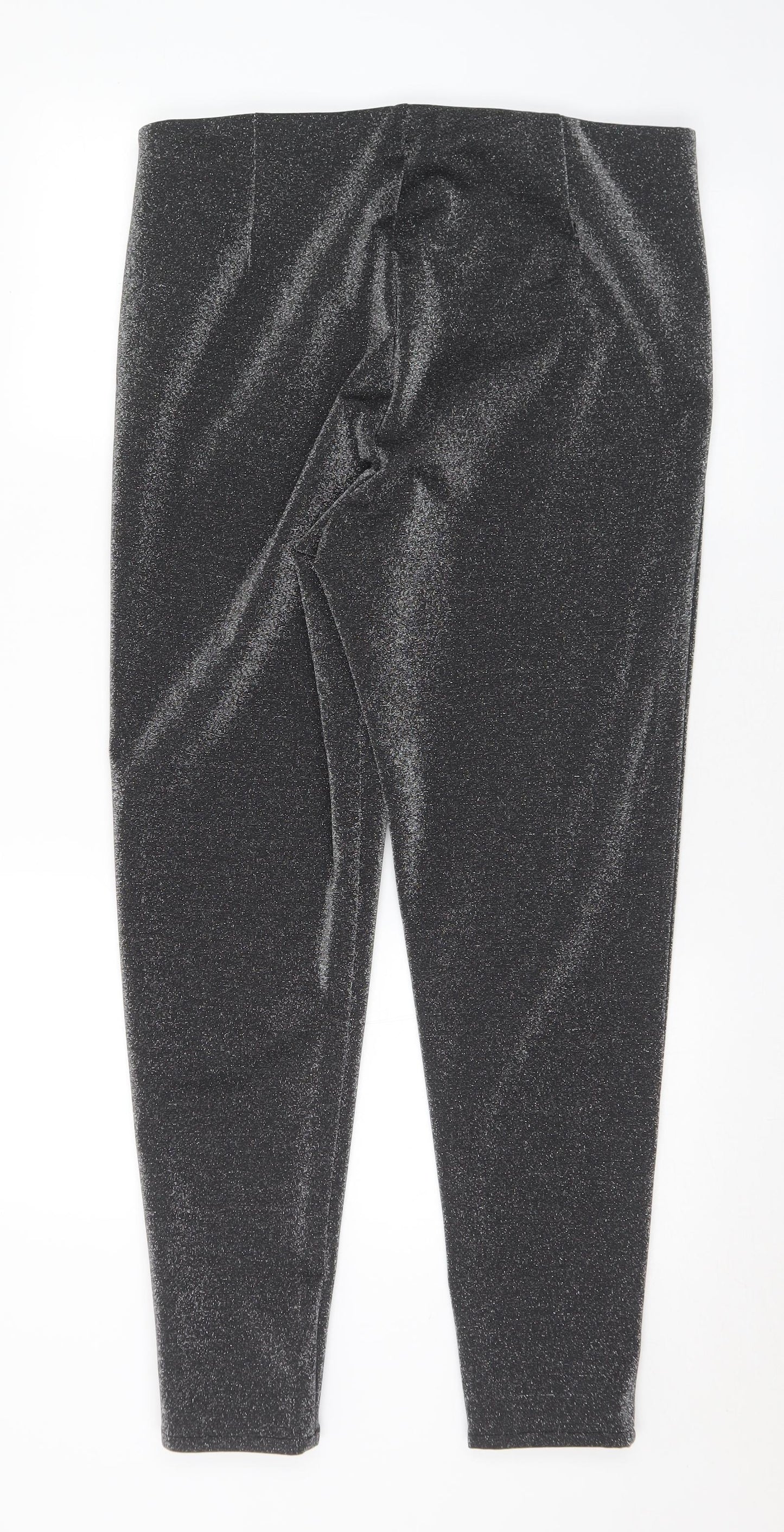George Womens Silver Polyester Trousers Size 16 L29 in Regular
