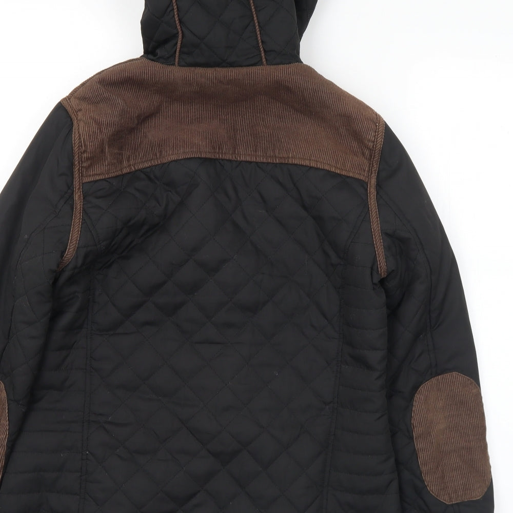 Blonde + Blonde Womens Black Quilted Coat Size 12 Zip
