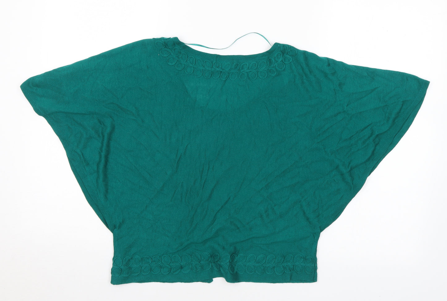 H&M Womens Green Round Neck Viscose Cardigan Jumper Size S