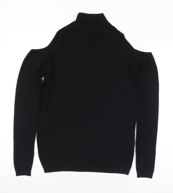 New Look Womens Black Mock Neck Viscose Pullover Jumper Size 10