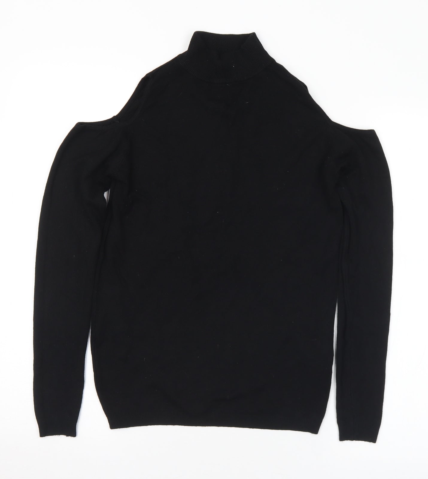 New Look Womens Black Mock Neck Viscose Pullover Jumper Size 10