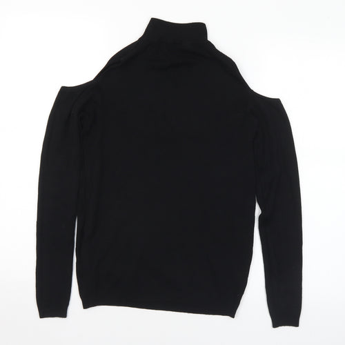 New Look Womens Black Mock Neck Viscose Pullover Jumper Size 10