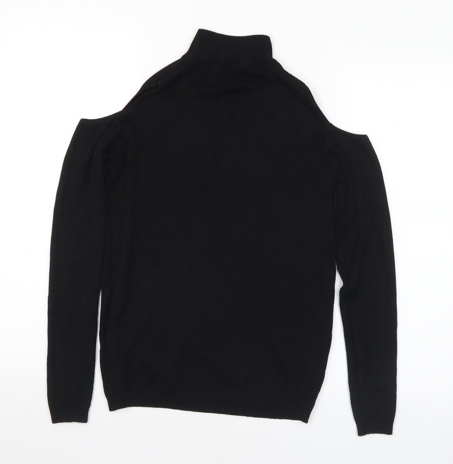 New Look Womens Black Mock Neck Viscose Pullover Jumper Size 10