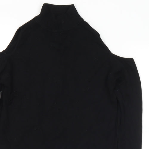 New Look Womens Black Mock Neck Viscose Pullover Jumper Size 10