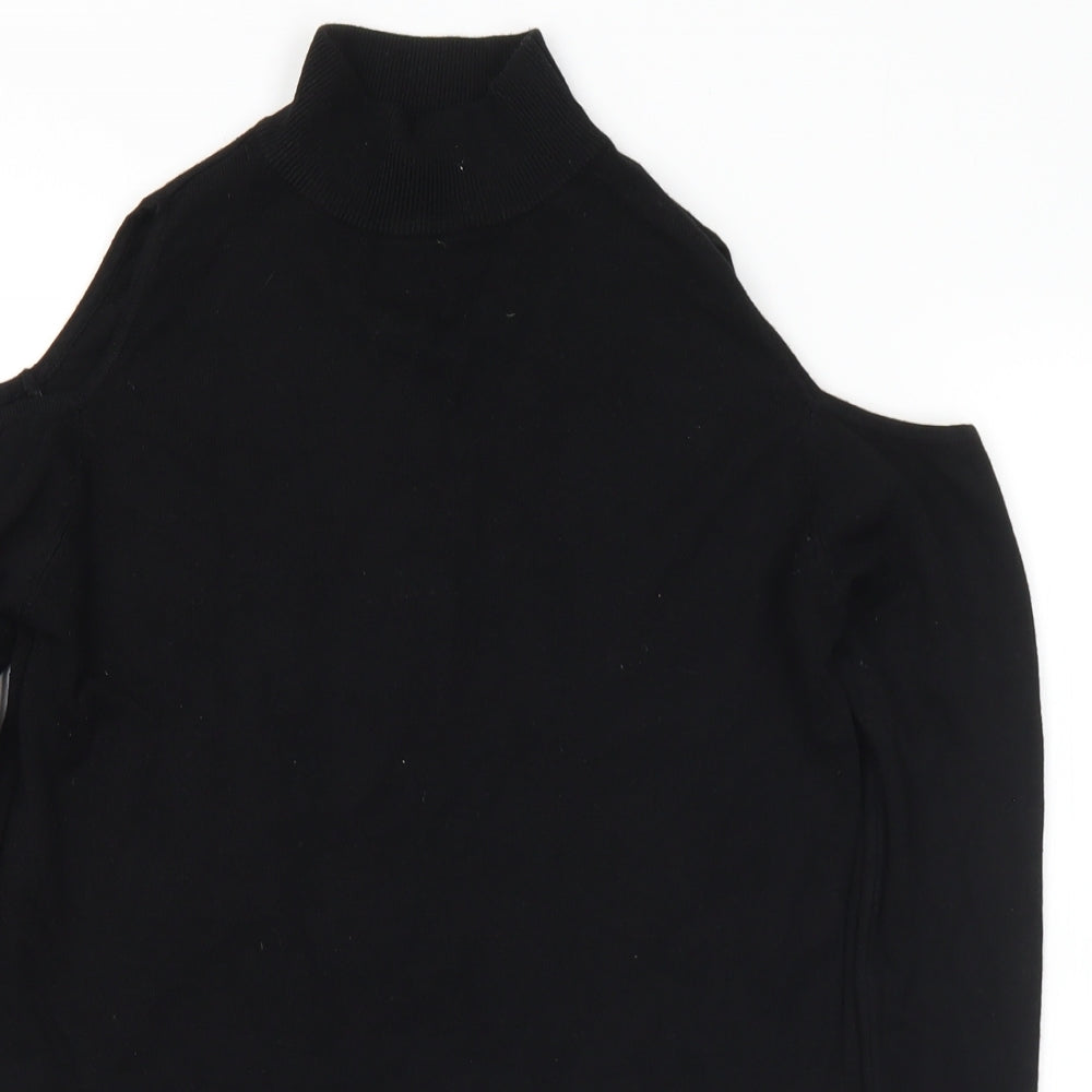 New Look Womens Black Mock Neck Viscose Pullover Jumper Size 10