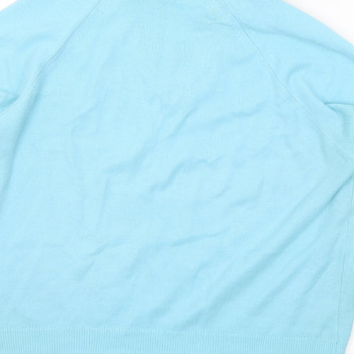 Preworn Womens Blue Collared Acrylic Pullover Jumper Size M