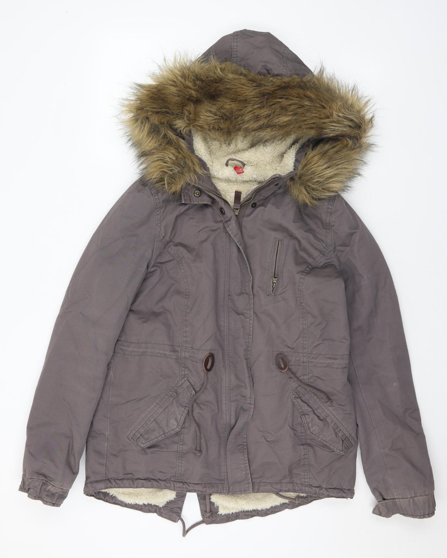 Divided Womens Grey Parka Coat Size 10