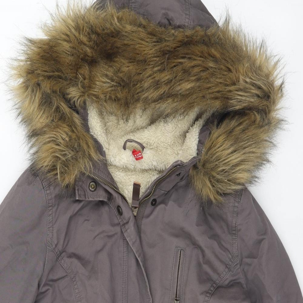 Divided Womens Grey Parka Coat Size 10
