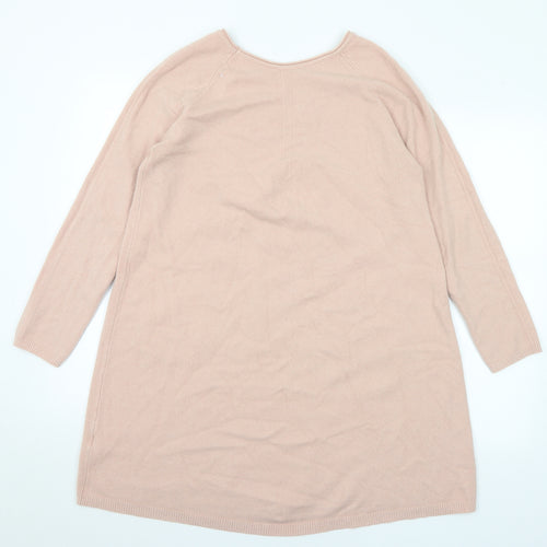 Preworn Womens Pink Viscose Jumper Dress Size M Round Neck