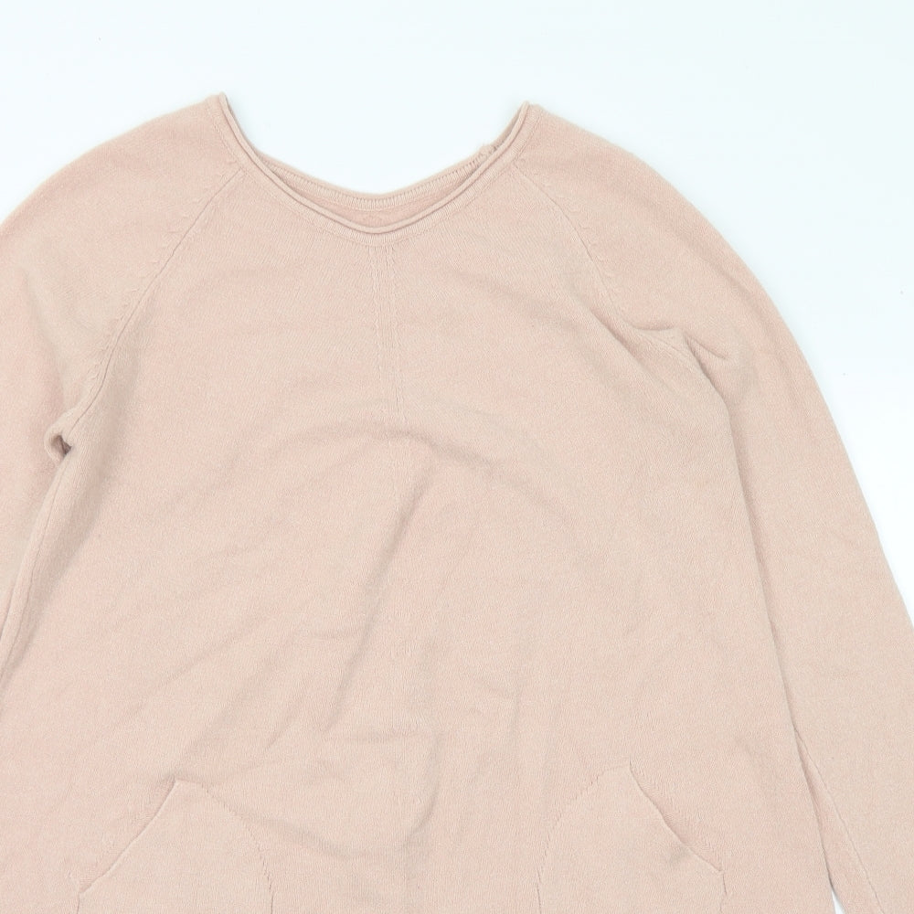 Preworn Womens Pink Viscose Jumper Dress Size M Round Neck