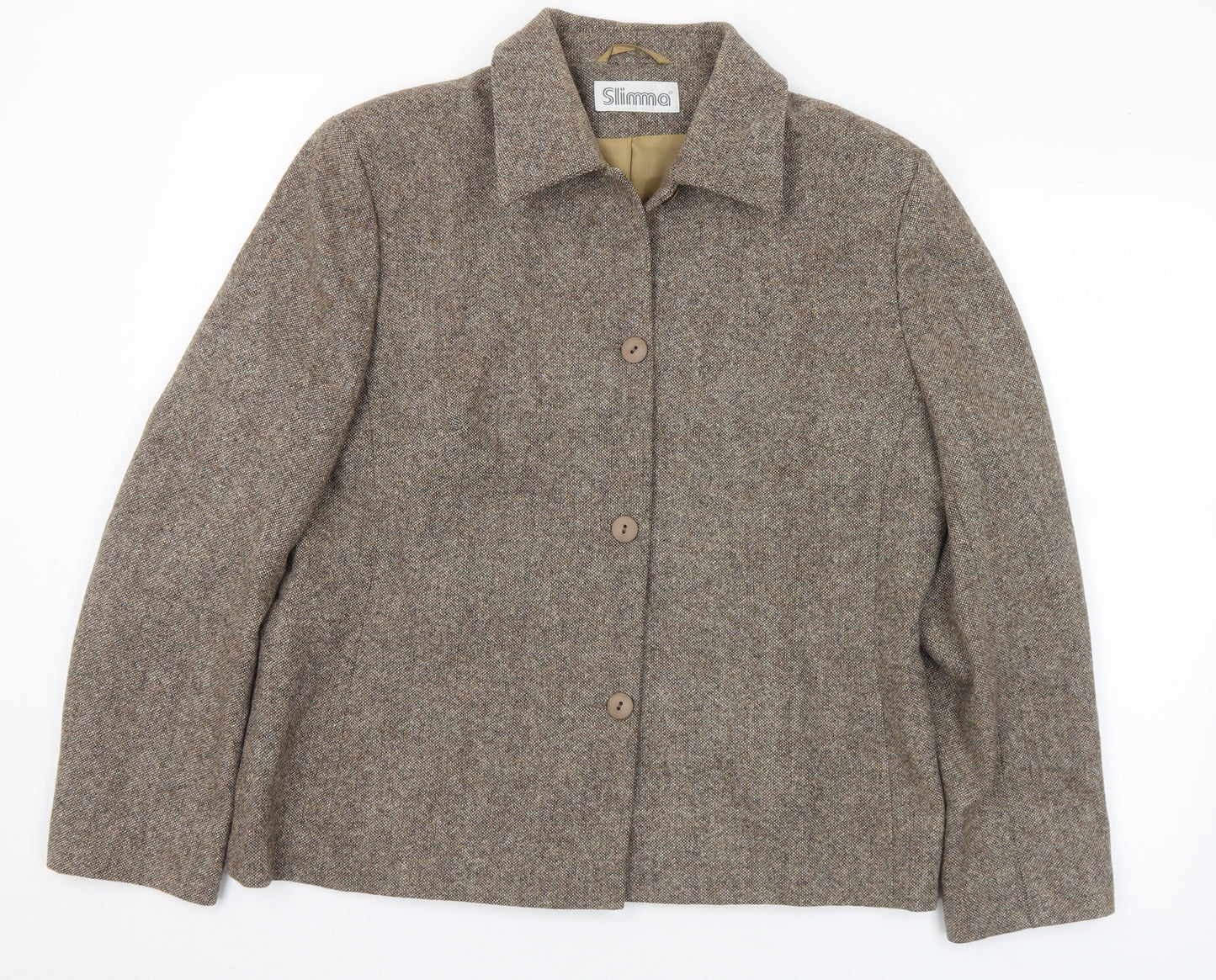 Slimma Womens Beige Jacket Coat Size 16