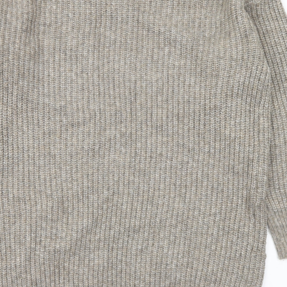 F&F Womens Grey V-Neck Polyester Cardigan Jumper Size M