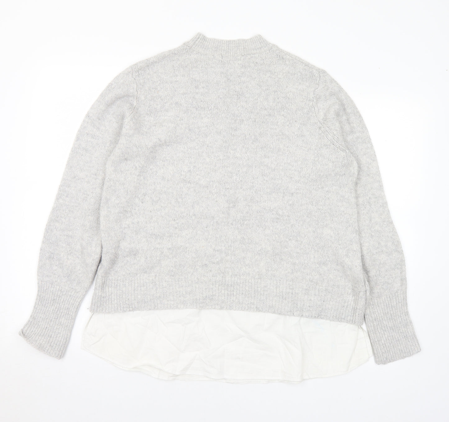 Matalan Womens Grey Mock Neck Acrylic Pullover Jumper Size L