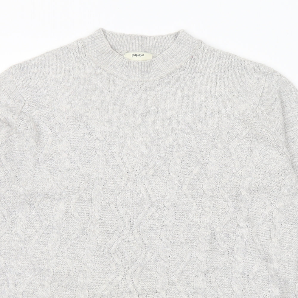 Matalan Womens Grey Mock Neck Acrylic Pullover Jumper Size L